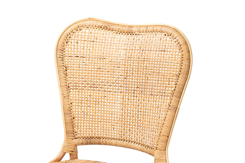 Nefeli Modern Bohemian Natural Rattan Dining Chair