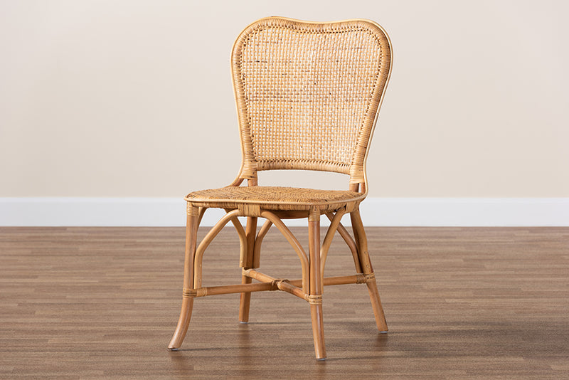 Nefeli Modern Bohemian Natural Rattan Dining Chair