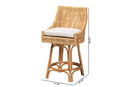 Saverio Natural Brown Rattan Counter Stool Baxton