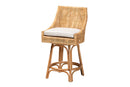 Saverio Natural Brown Rattan Counter Stool Baxton