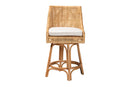 Saverio Natural Brown Rattan Counter Stool Baxton