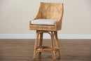 Saverio Natural Brown Rattan Counter Stool Baxton