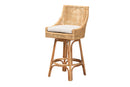 Saverio Natural Brown Rattan Bar Stool Baxton