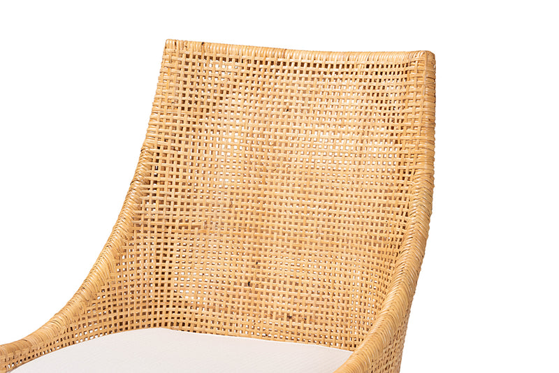 Saverio Modern Bohemian Natural Brown Rattan Dining Chair