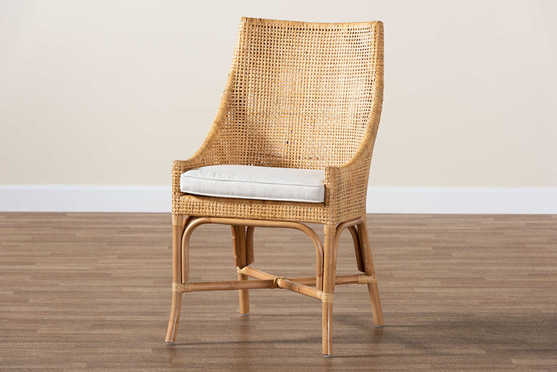 Saverio Natural Brown Rattan Dining Chair Baxton