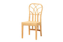 Ravenna Oak Brown Finished Mahogany Wood and Natural Rattan Dining Chair Baxton