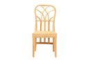 Ravenna Oak Brown Finished Mahogany Wood and Natural Rattan Dining Chair Baxton