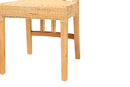 Ravenna Oak Brown Finished Mahogany Wood and Natural Rattan Dining Chair Baxton