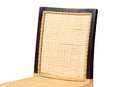 Azmi Dark Brown Mahogany Wood and Natural Rattan Dining Chair Baxton