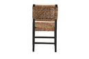 Delilah Dark Brown Mahogany Wood and Seagrass Dining Chair Baxton