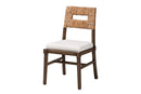 Iria Dark Brown Finished Mahogany Wood and Natural Rattan Dining Chair Baxton