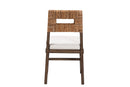Iria Dark Brown Finished Mahogany Wood and Natural Rattan Dining Chair Baxton