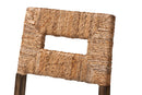 Iria Dark Brown Finished Mahogany Wood and Natural Rattan Dining Chair Baxton