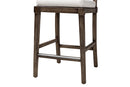 Iria Dark Brown Finished Mahogany Wood and Natural Rattan Counter Stool Baxton