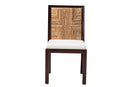 Ani Dark Brown Mahogany Wood and Natural Seagrass Dining Side Chair Baxton