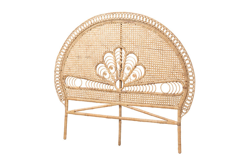 Giordano Natural Brown Rattan Queen Size Standalone Headboard Baxton