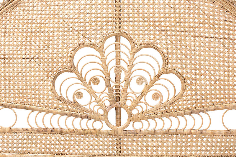Giordano Natural Brown Rattan Queen Size Standalone Headboard Baxton