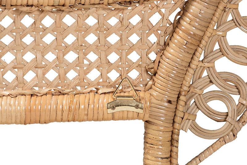 Giordano Natural Brown Rattan Queen Size Standalone Headboard Baxton