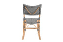 Pierre Black and White Weaving and Natural Rattan Bistro Chair Baxton