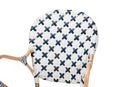 Hadley Blue and White Weaving and Natural Rattan Bistro Chair Baxton