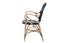 Adrika Two-Tone Black and White Weaving and Natural Rattan Dining Chair Baxton