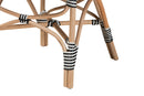 Adrika Two-Tone Black and White Weaving and Natural Rattan Dining Chair Baxton