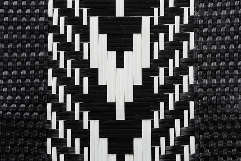 Adrika Two-Tone Black and White Weaving and Natural Rattan Dining Chair Baxton