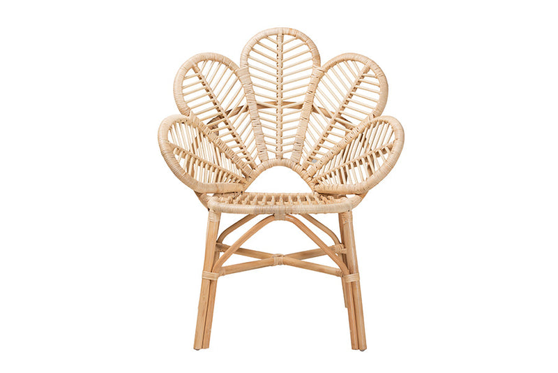 Netherlands Natural Brown Rattan Flower Chair Baxton