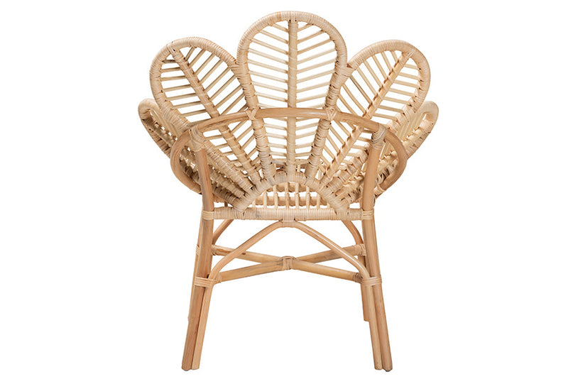 Netherlands Natural Brown Rattan Flower Chair Baxton