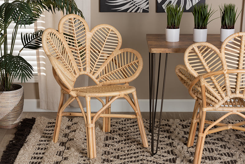 Netherlands Modern Bohemian Natural Brown Rattan Flower Chair