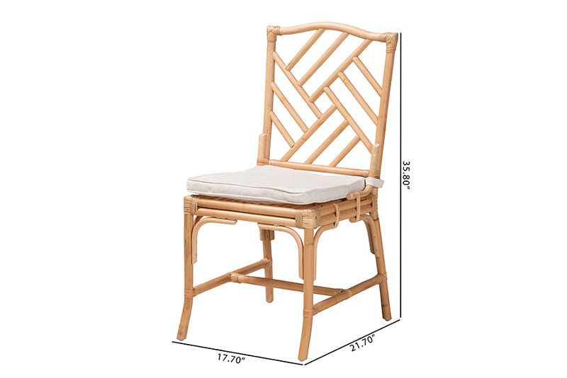 Rasia Modern Bohemian Natural Brown Rattan Dining Chair