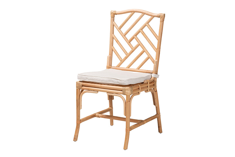 Rasia Modern Bohemian Natural Brown Rattan Dining Chair