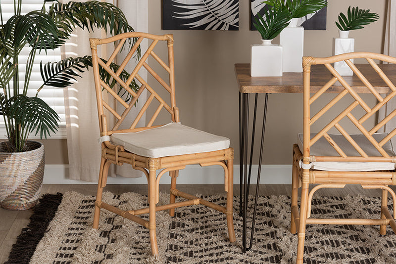Rasia Natural Brown Rattan Dining Chair Baxton