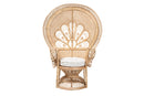 Erie Natural Brown Rattan Peacock Accent Chair Baxton