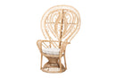 Fiorenza Natural Brown Rattan Peacock Accent Chair Baxton