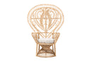 Fiorenza Natural Brown Rattan Peacock Accent Chair Baxton