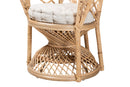 Fiorenza Natural Brown Rattan Peacock Accent Chair Baxton