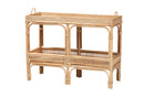 Devlin Natural Brown Rattan Console Table Baxton