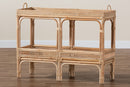 Devlin Natural Brown Rattan Console Table Baxton