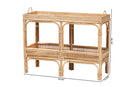 Devlin Natural Brown Rattan Console Table Baxton