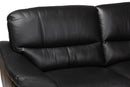 Harumi Modern Black Full Leather Sectional Sofa w/Right Facing Chaise Baxton