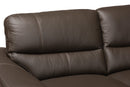 Harumi Modern Brown Full Leather Sectional Sofa w/Right Facing Chaise Baxton