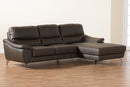 Harumi Modern Brown Full Leather Sectional Sofa w/Right Facing Chaise Baxton