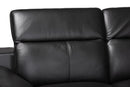 Suvi Modern Black Full Leather Sectional Sofa w/Right Facing Chaise Baxton