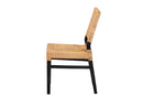 Merci Natural Brown Rattan and Espresso Brown Mahogany Wood Dining Chair Baxton