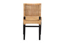 Merci Natural Brown Rattan and Espresso Brown Mahogany Wood Dining Chair Baxton