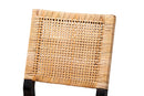 Merci Natural Brown Rattan and Espresso Brown Mahogany Wood Dining Chair Baxton