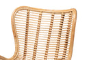Rovelyn Natural Brown Rattan and Black Metal Accent Chair Baxton