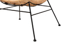 Rovelyn Natural Brown Rattan and Black Metal Accent Chair Baxton