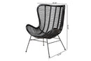 Rovelyn Black Rattan and Metal Accent Chair Baxton